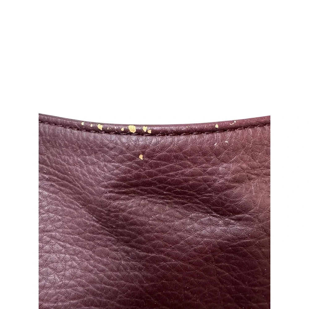 Big Buddha Burgundy Faux Leather Studded Hobo Shoulder Bag Gold Tone Hardware